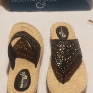 COPY - Mountain Sole Black Bling Wedge Sandals si…